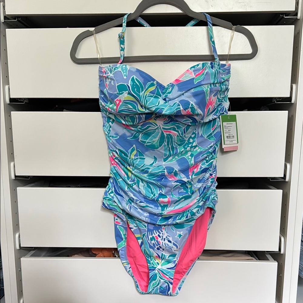 Lilly Pulitzer Bennet Blue Flamenco One Piece Swimsuit - Picture 2 of 7